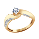 Золотое кольцо Александра 10962с к с Swarovski